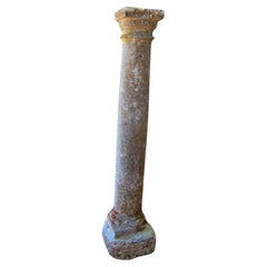 18th Century Hand Carved Stone Garden Column Architectural Elements Decorative