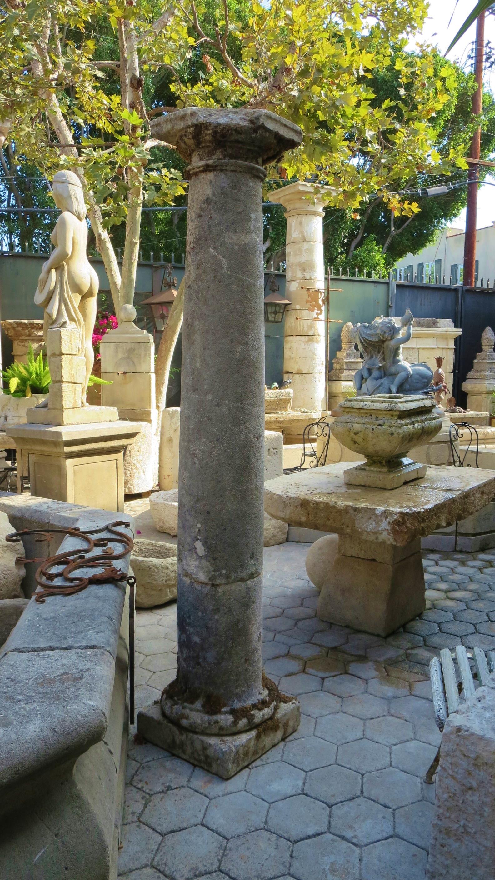 18th Century Hand Carved Stone Garden Columns Architectural Elements Decorative 2