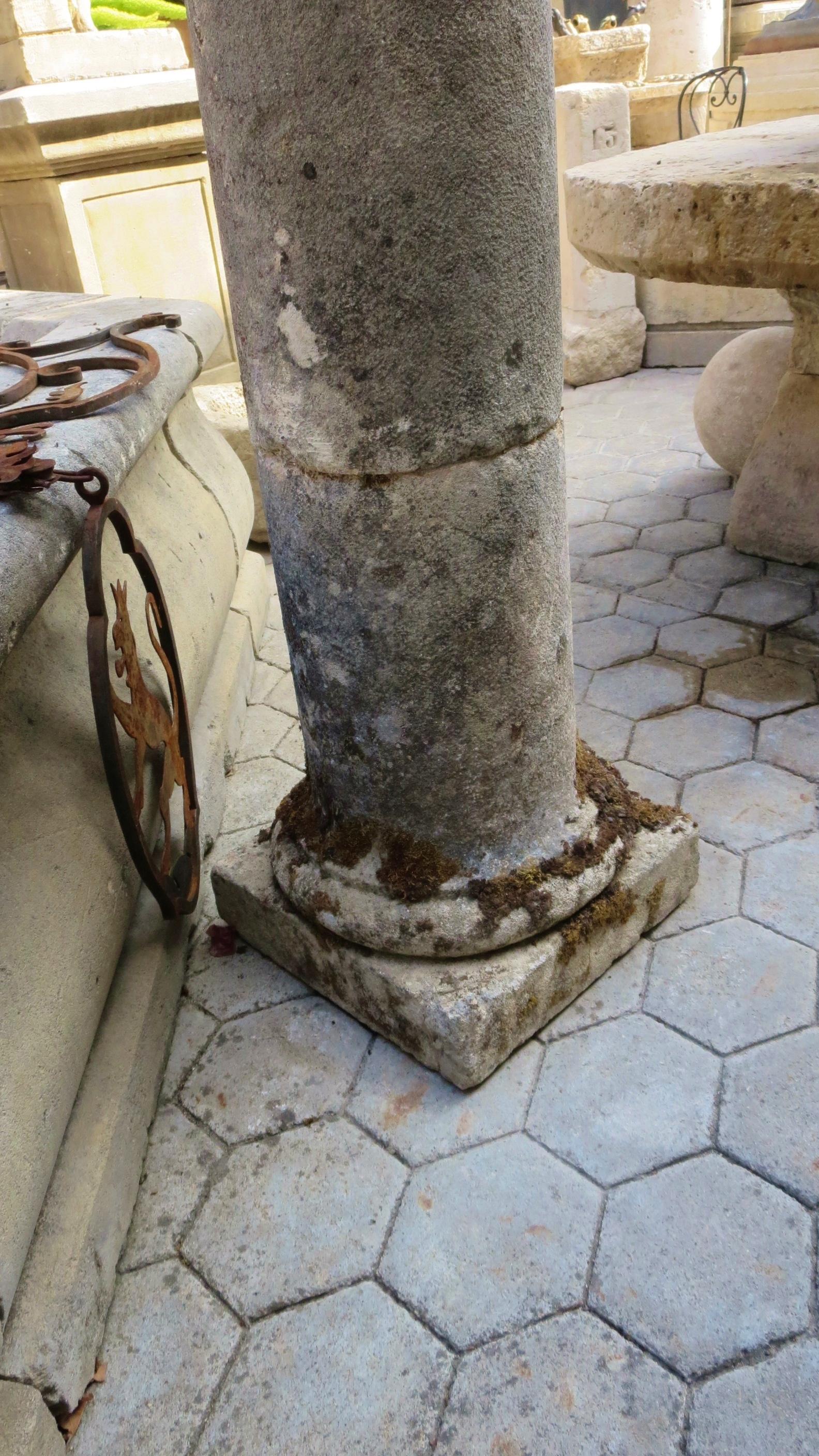 18th Century Hand Carved Stone Garden Columns Architectural Elements Decorative 3
