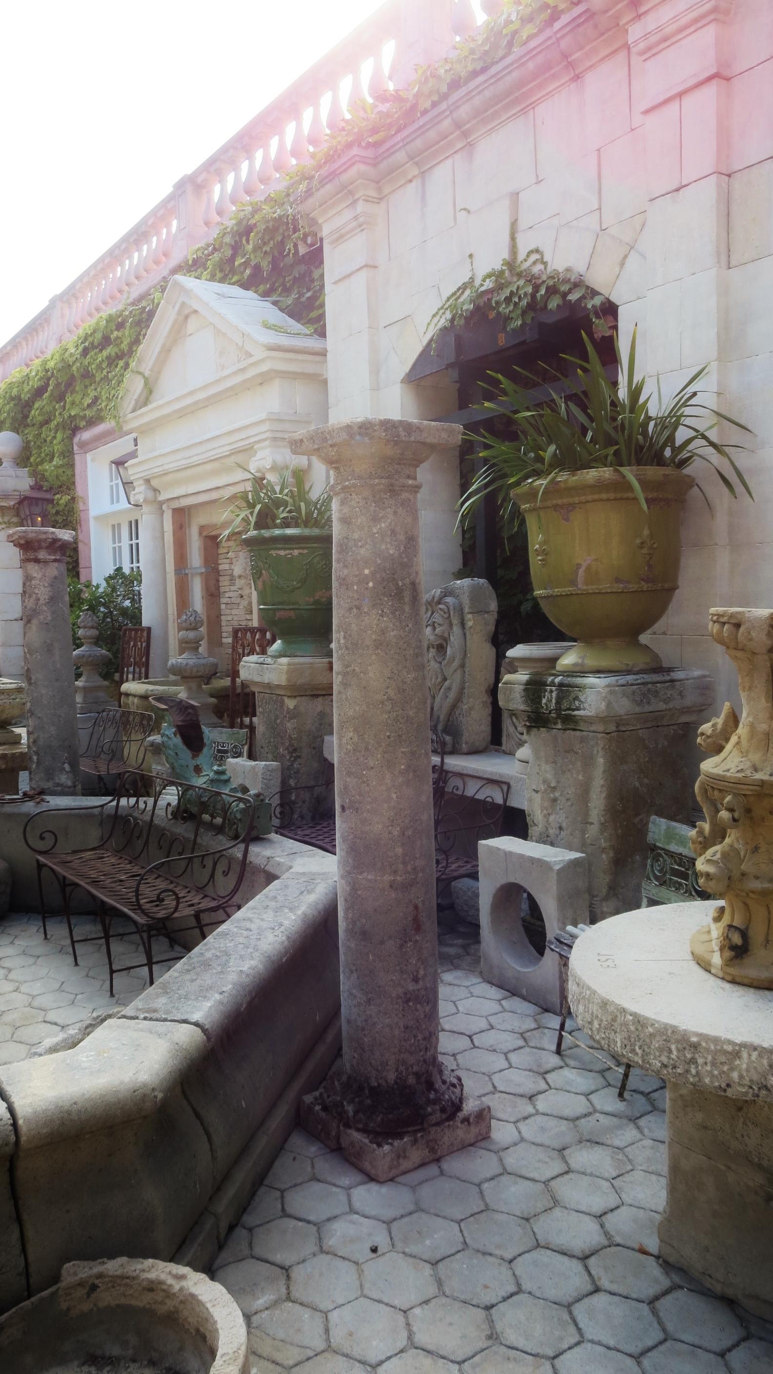 18th Century Hand Carved Stone Garden Columns Architectural Elements Decorative 5