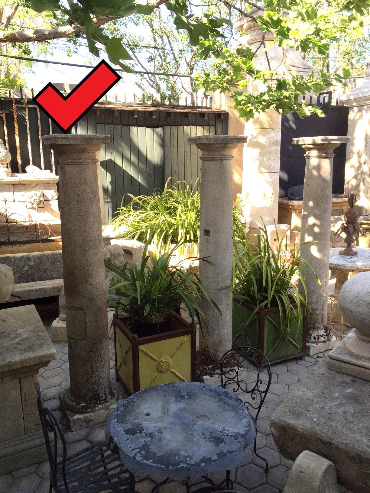 18th Century Hand Carved Stone Garden Columns Architectural Elements Decorative For Sale 7