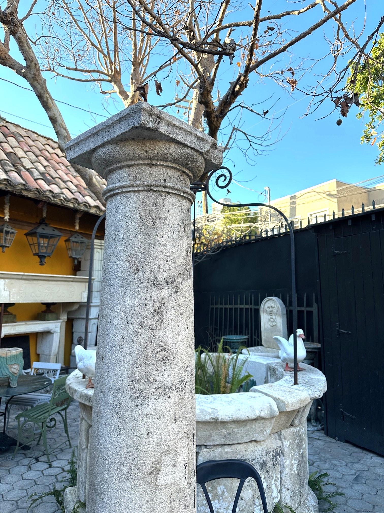 18th Century Hand Carved Stone Garden Columns Architectural Elements Decorative For Sale 8