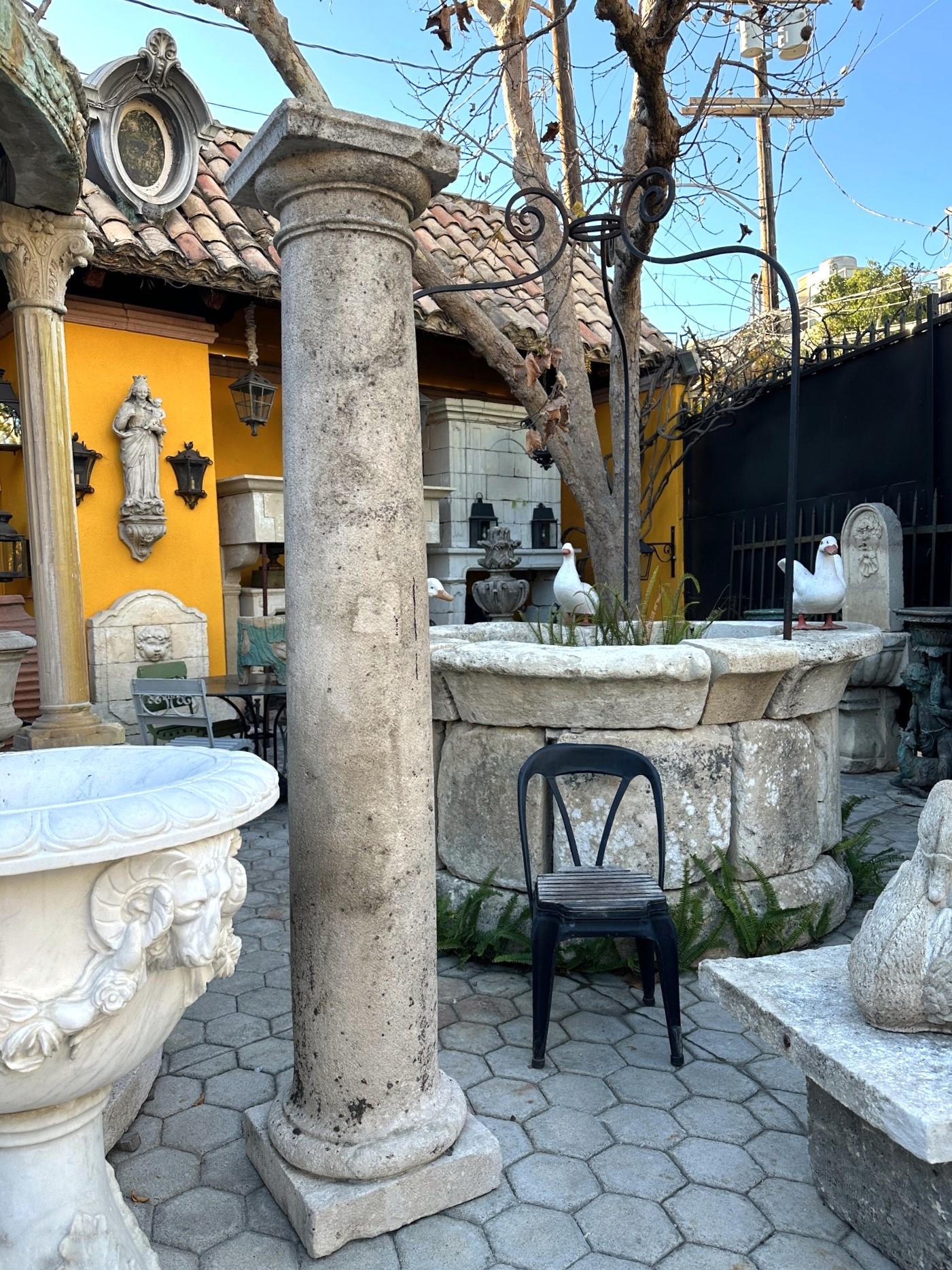 18th Century Hand Carved Stone Garden Columns Architectural Elements Decorative For Sale 10