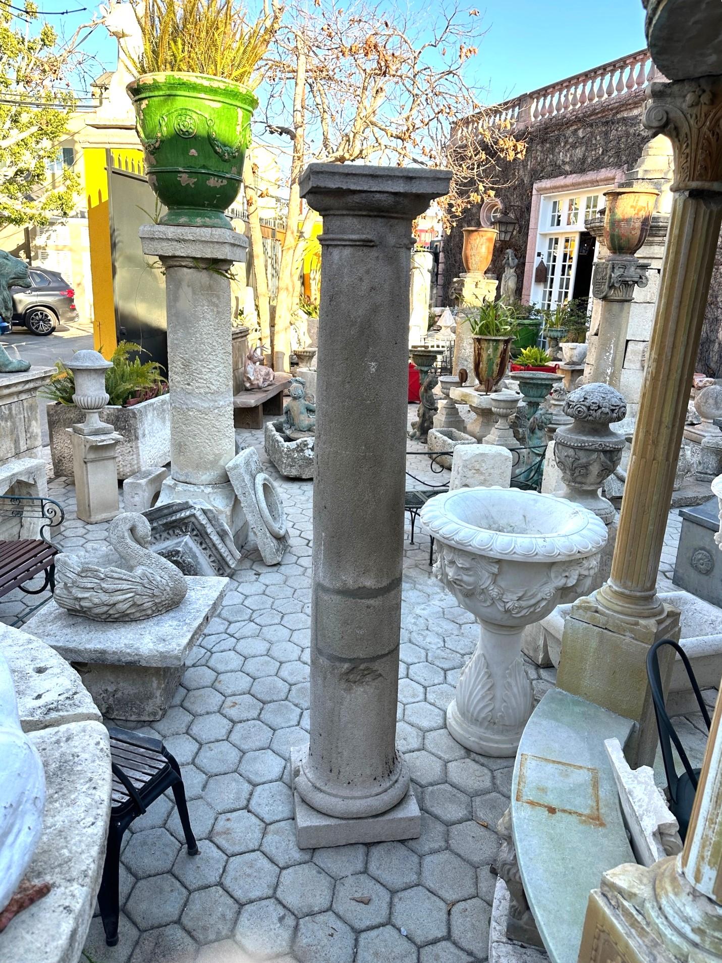 18th Century Hand Carved Stone Garden Columns Architectural Elements Decorative For Sale 11
