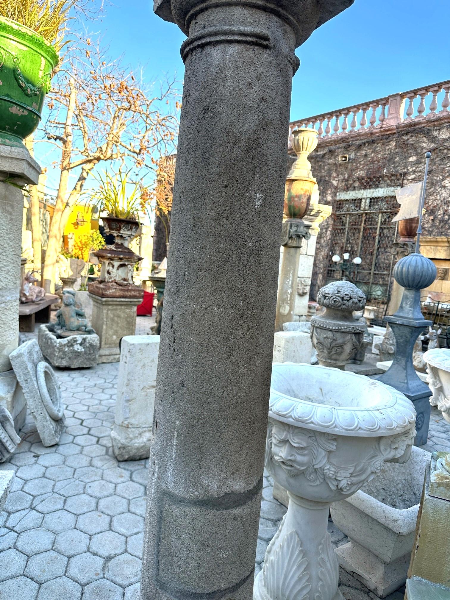 18th Century Hand Carved Stone Garden Columns Architectural Elements Decorative For Sale 13