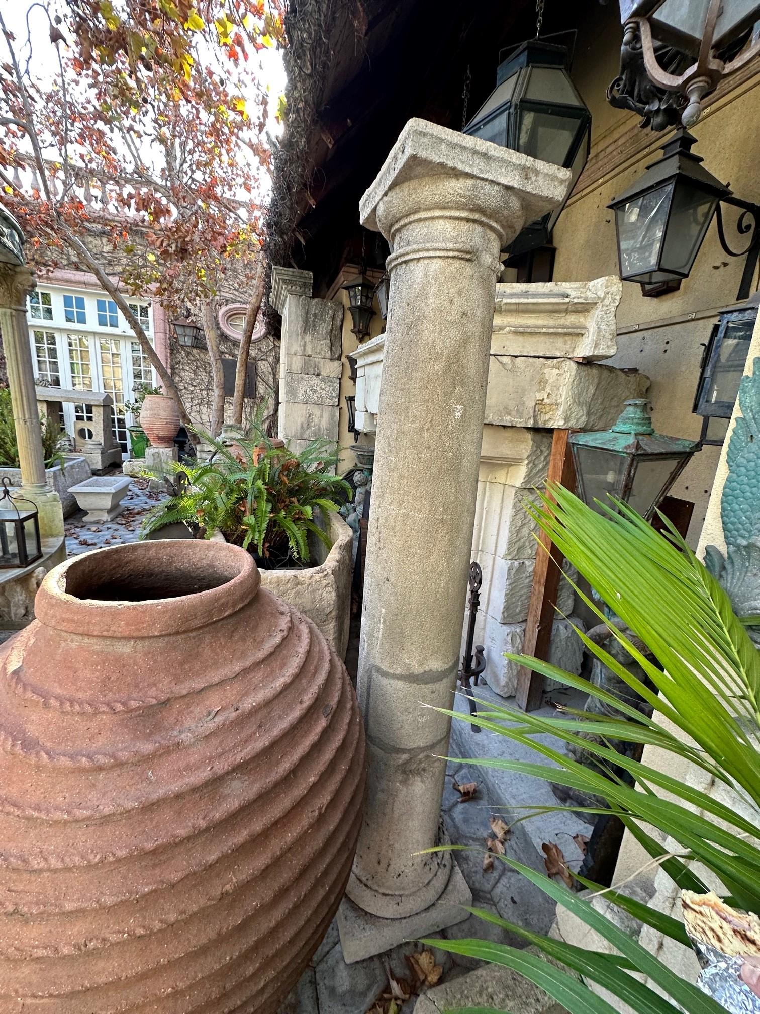 18th Century Hand Carved Stone Garden Columns Architectural Elements Decorative For Sale 2