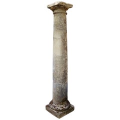 Antique 18th Century Hand Carved Stone Garden Columns Architectural Elements Decorative