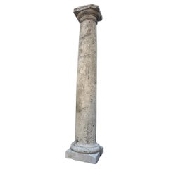 18th Century Hand Carved Stone Garden Columns Architectural Elements Decorative