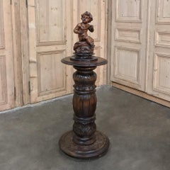 18th Century Hand Carved Wood Statue of a Young Boy