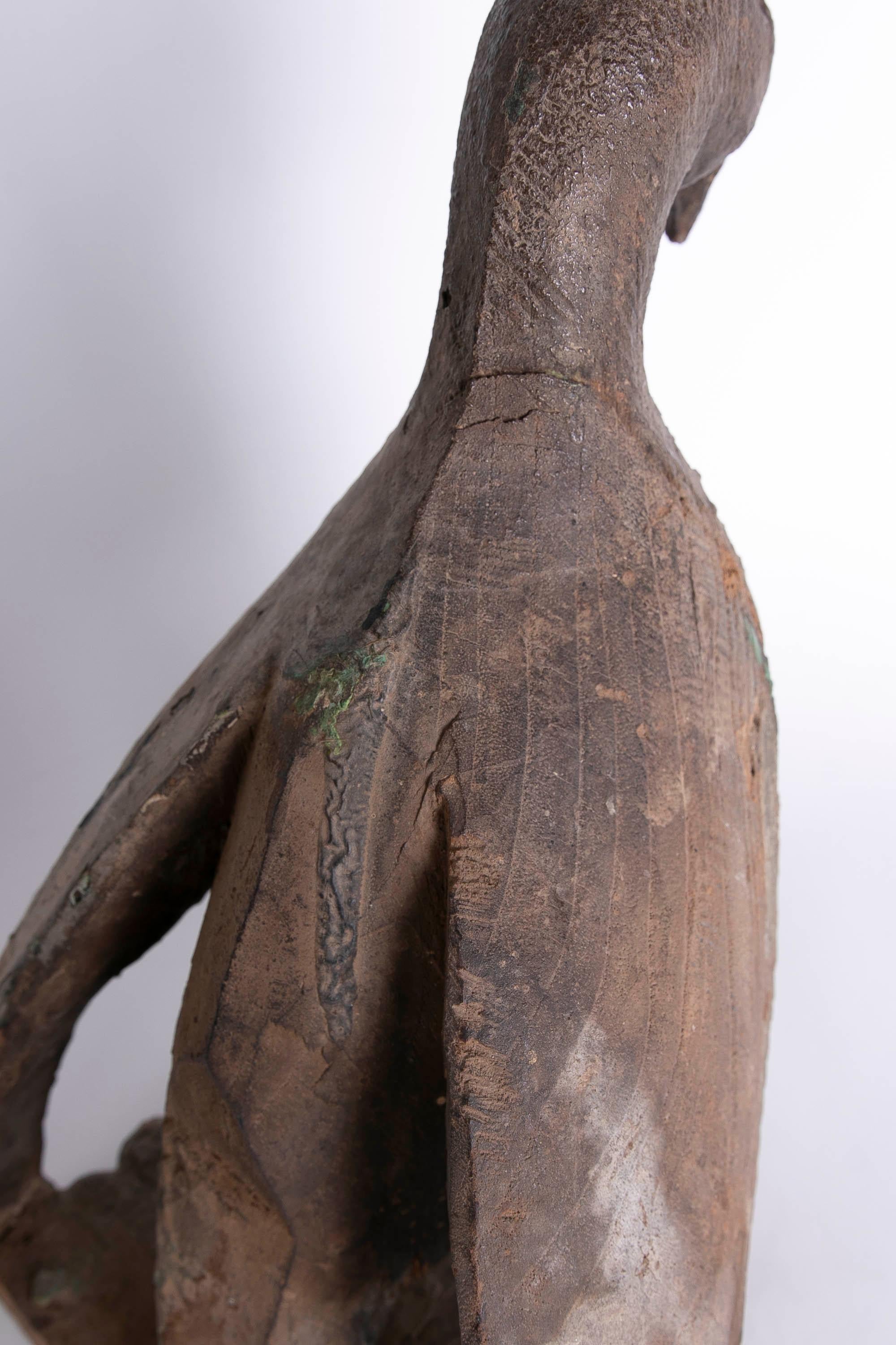 Handgeschnitzte Holzvogel-Skulptur aus dem 18. Jahrhundert  im Angebot 3