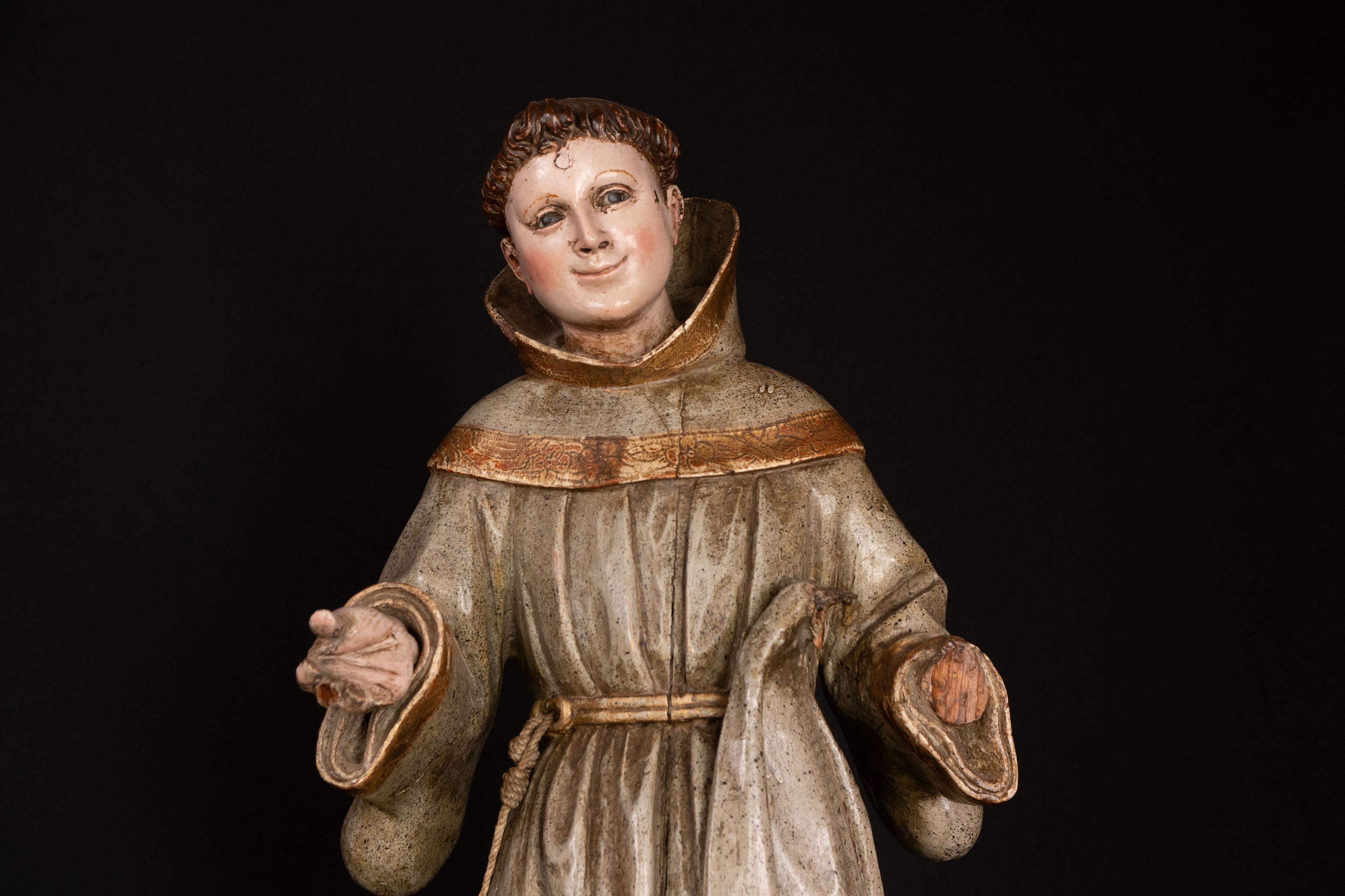 Other 18th century hand-carved wooden monk For Sale