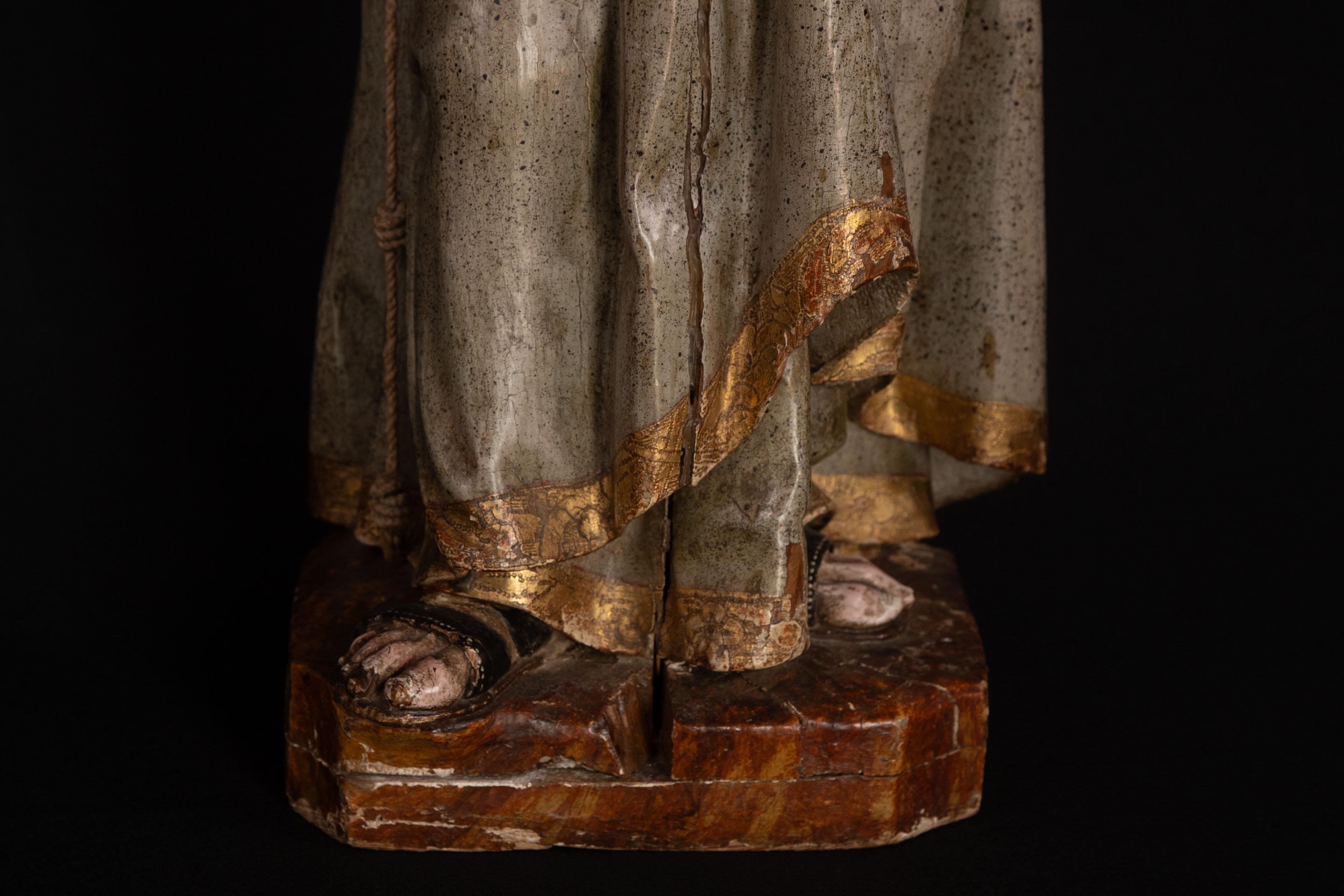 Belgian 18th century hand-carved wooden monk For Sale