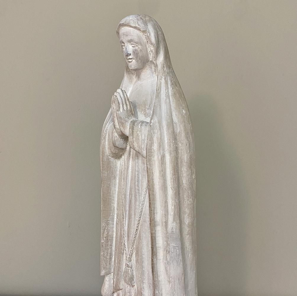 18th Century Hand Carved Wooden Statue of Madonna 2