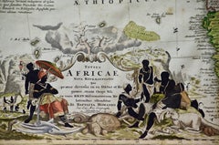 Mappa dell'Africa di Homann colorata a mano del XVIII secolo "Totius Africae Nova Representatio