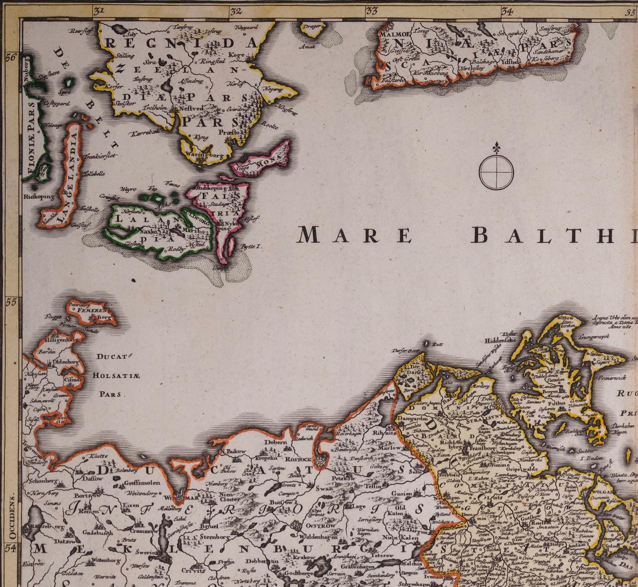An 18th century hand-colored map entitled 