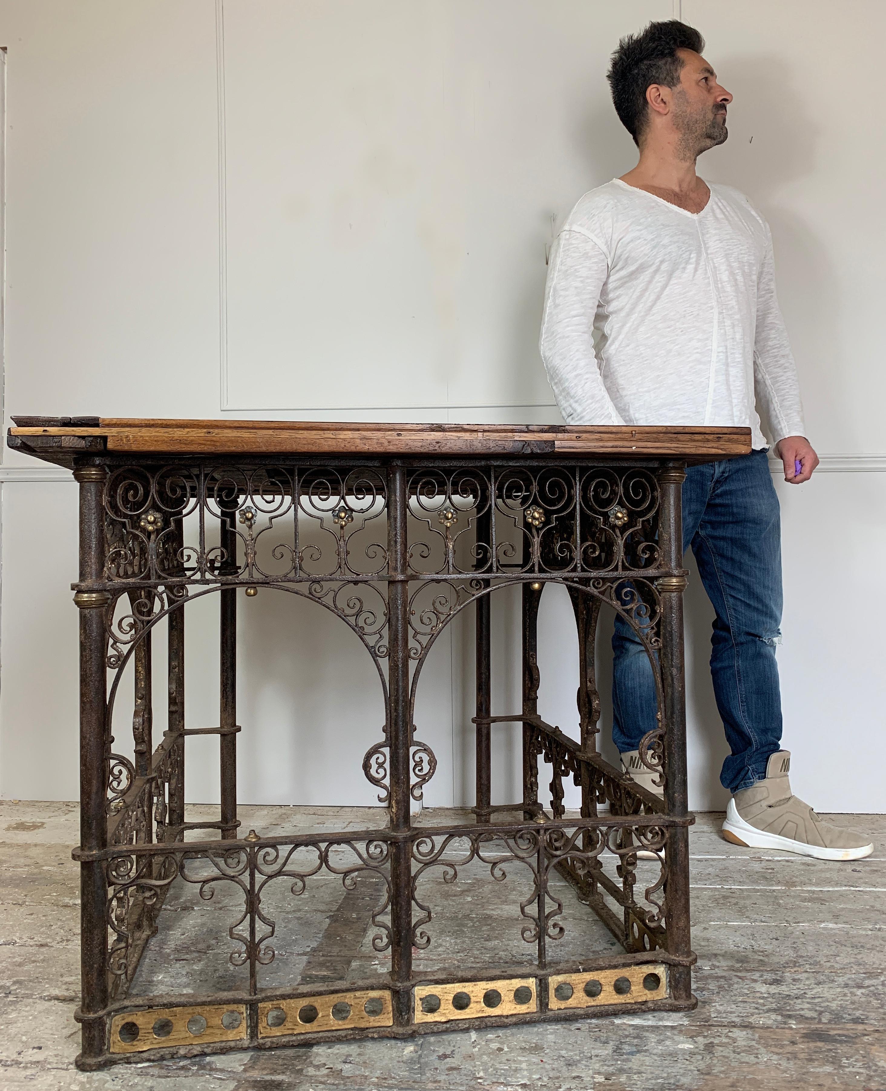 18th Century Hand Forged Wrought Iron Church Pulpit Table For Sale 5