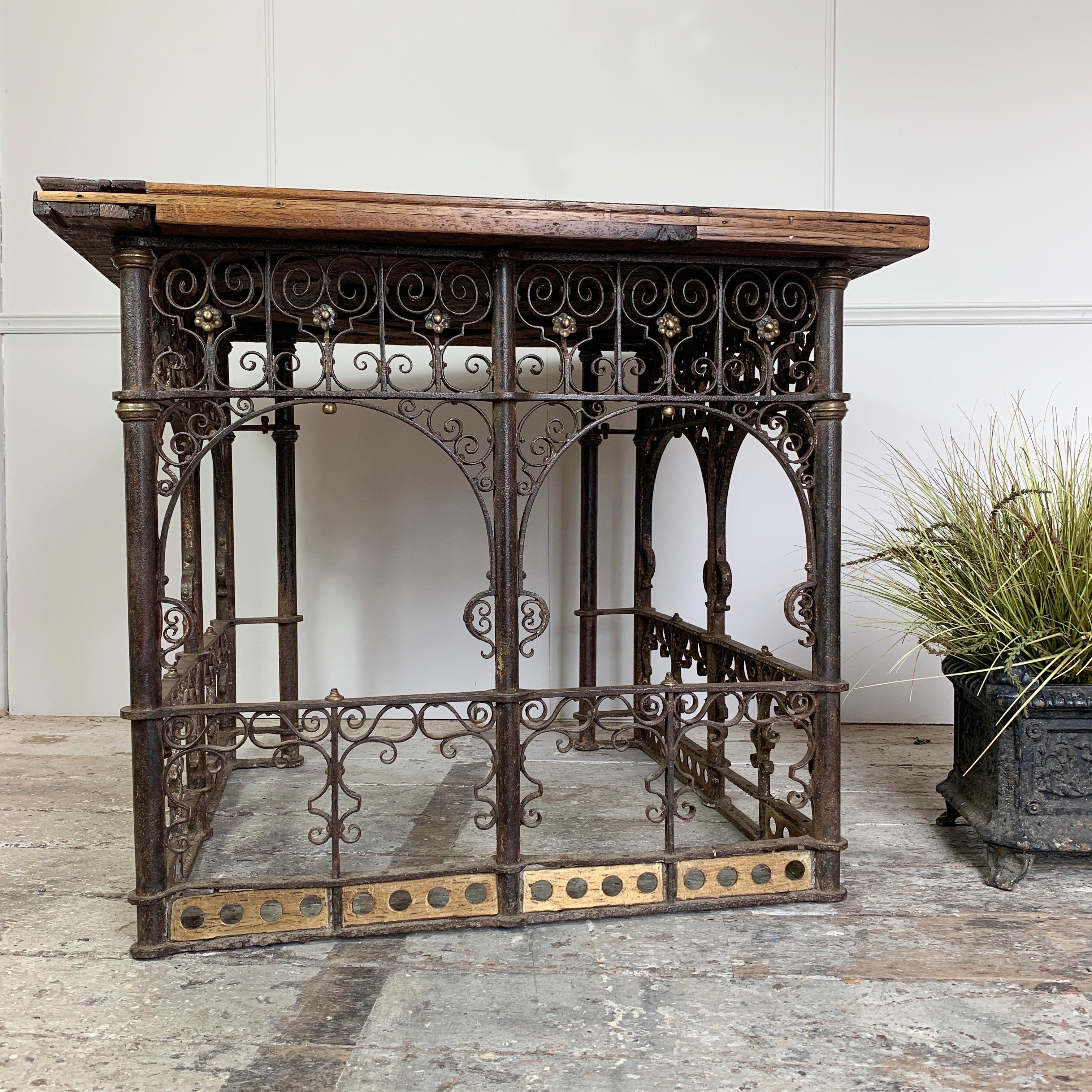 French 18th Century Hand Forged Wrought Iron Church Pulpit Table For Sale