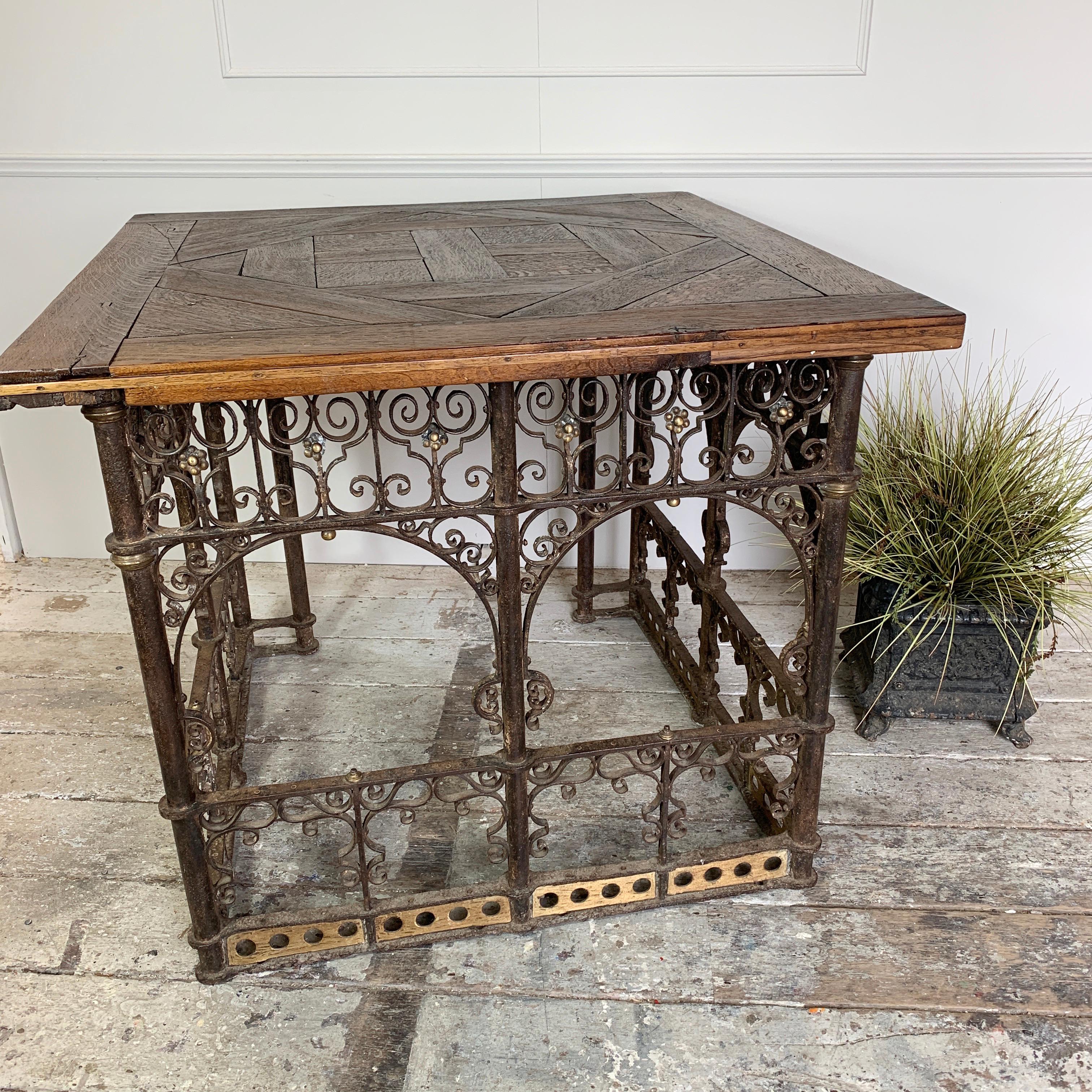 Hand-Crafted 18th Century Hand Forged Wrought Iron Church Pulpit Table For Sale