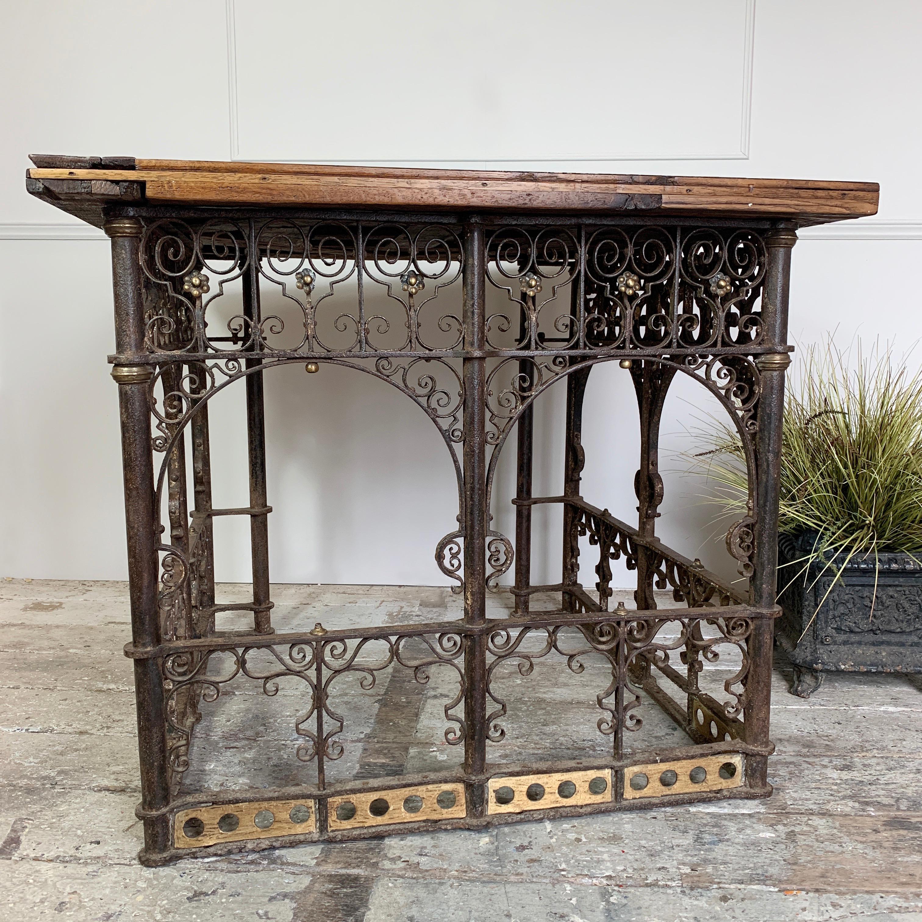 18th Century Hand Forged Wrought Iron Church Pulpit Table In Good Condition For Sale In Hastings, GB