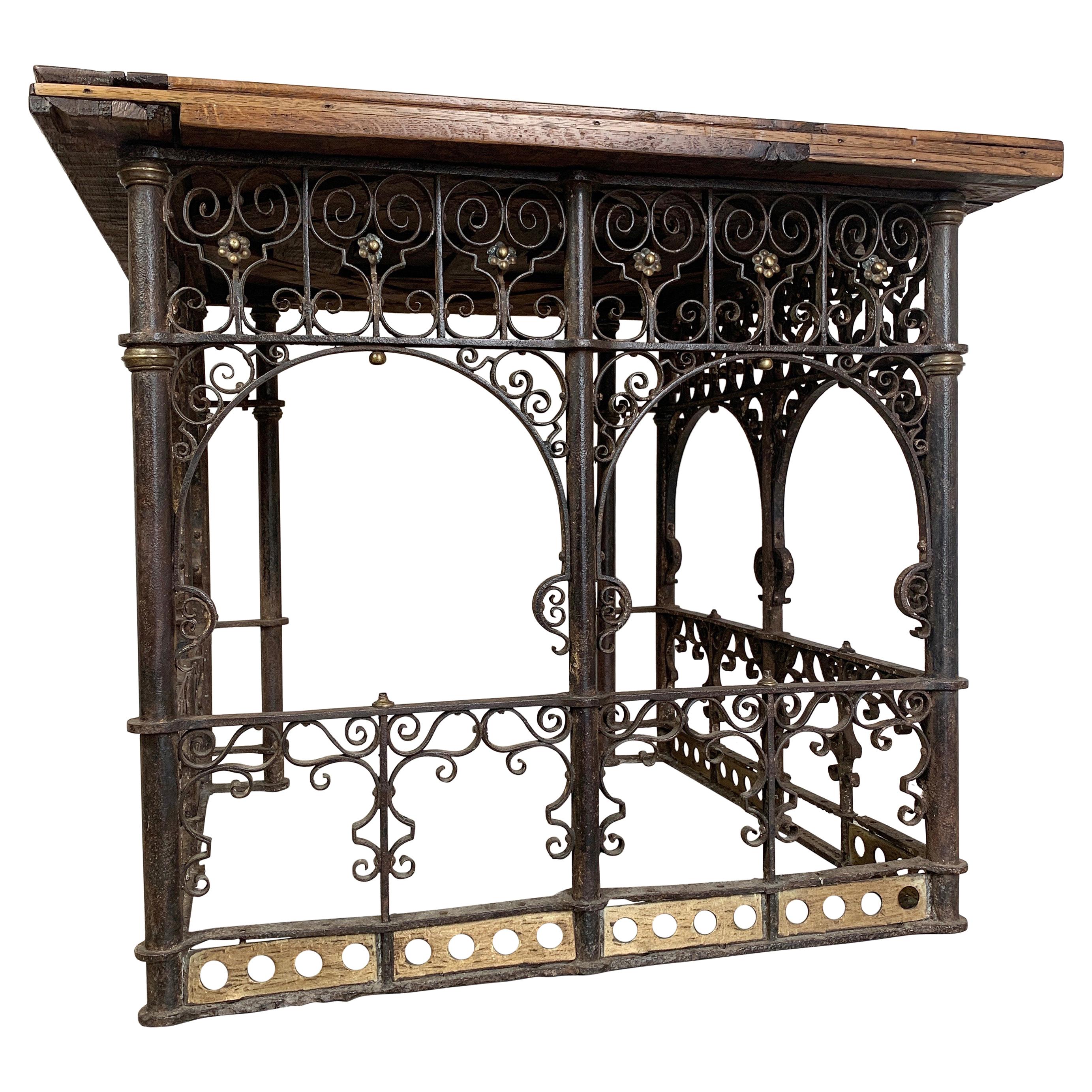 18th Century Hand Forged Wrought Iron Church Pulpit Table For Sale
