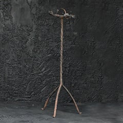 Sottopentola per caminetto in ferro battuto forgiato a mano del XVIII secolo