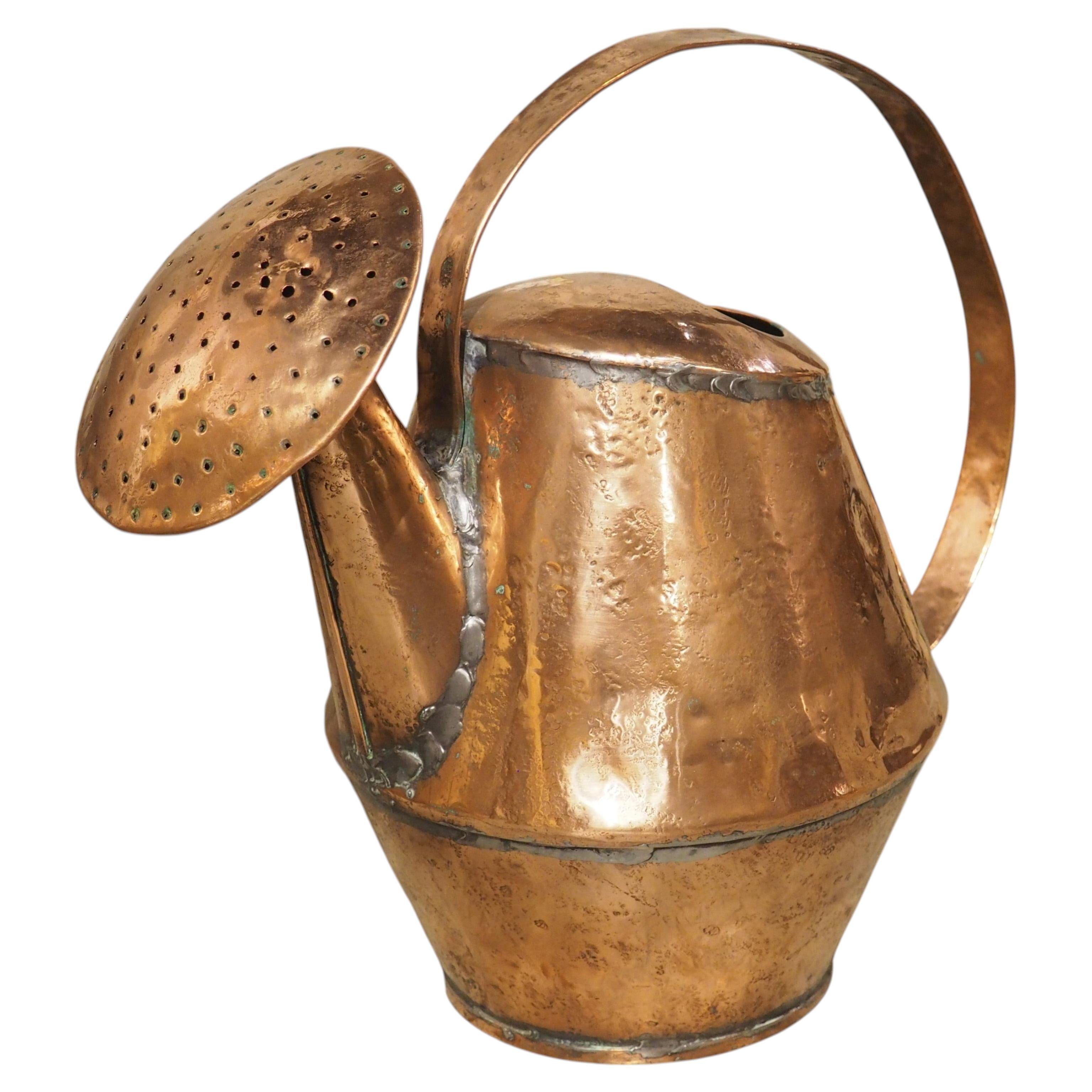 18th Century Hand Formed French Copper Arrosoir Water Pitcher