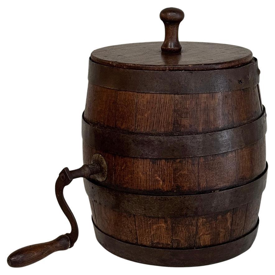 18th Century Hand-Made Oak Stave Butter Churn