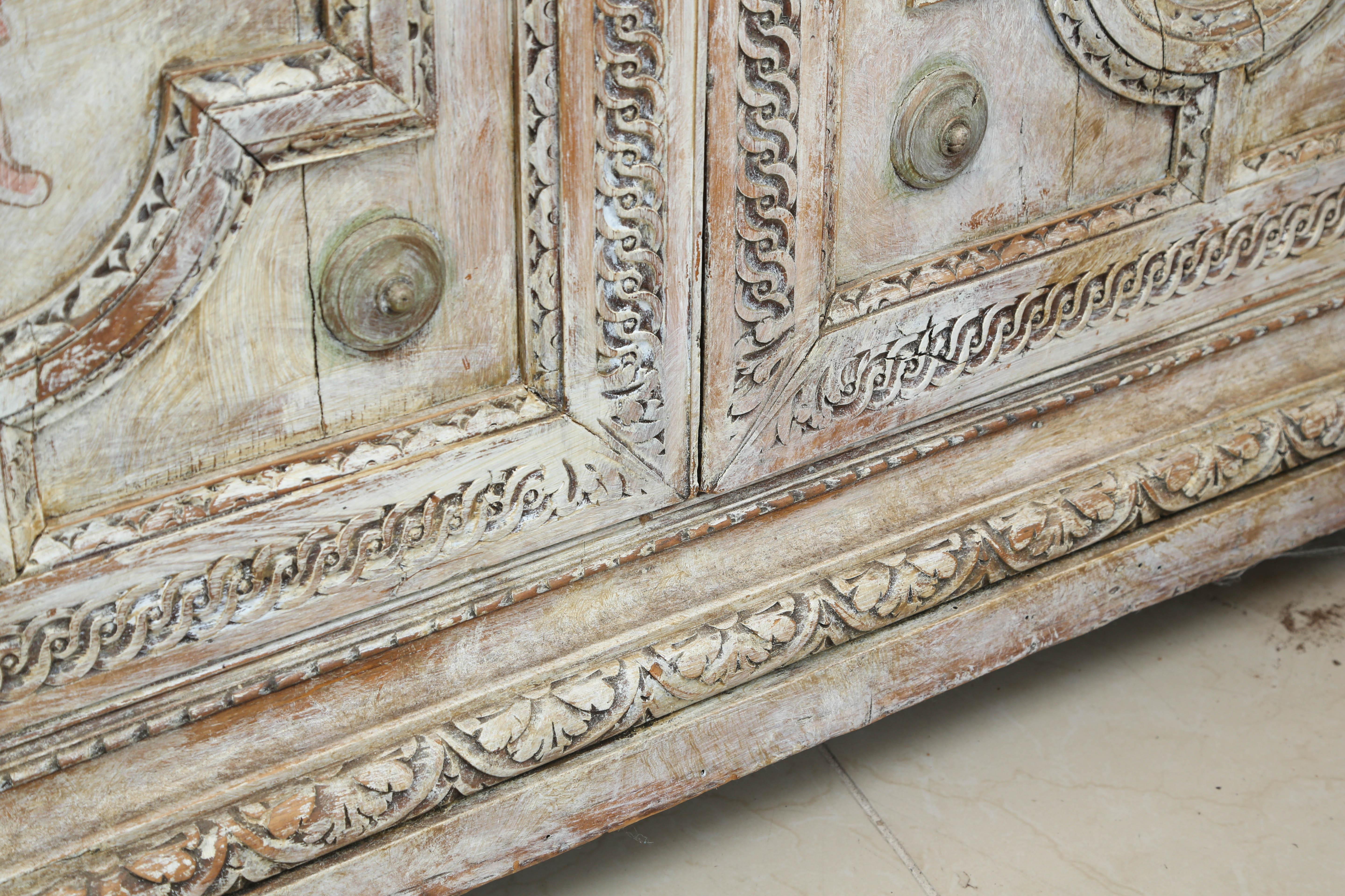 18th Century Hand Paint Italian Two-Door Cupboard from Gianni  Versace Mansion  In Excellent Condition In West Palm Beach, FL