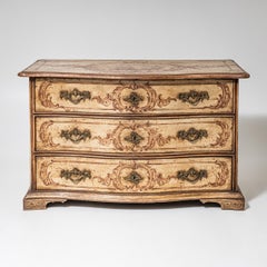 18th Century Hand-Painted Baroque Commode with Serpentine Front