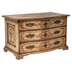 18th Century Hand-Painted Baroque Commode with Serpentine Front