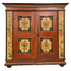 Antique 18th Century Hand Painted Bavarian Cupboard