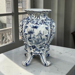 18th Century Hand-Painted Delft Jardinière, Signed LVD