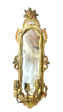 Apliques de Espejo Fenicios del Siglo XVIII Pintados a Mano