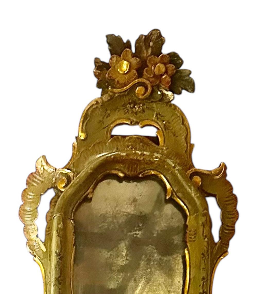 Apliques de Espejo Fenicios del Siglo XVIII Pintados a Mano Vidrio de mercurio en venta