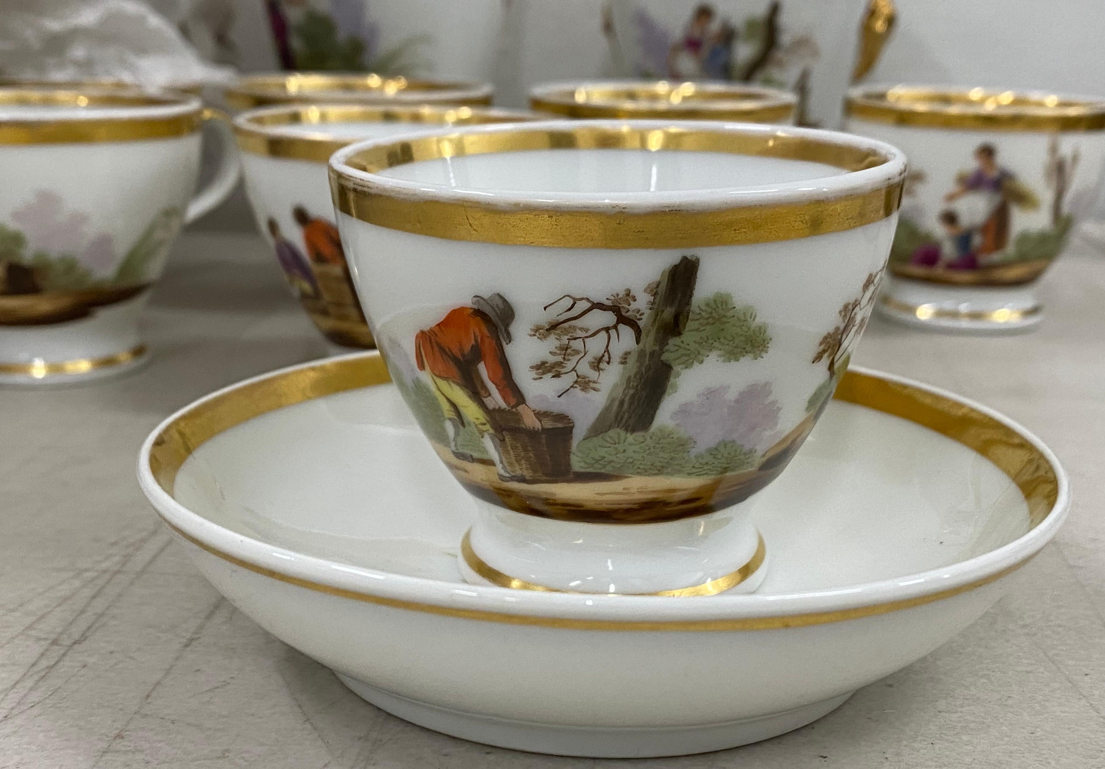 18th Century Hand Painted Porcelain Tea Set 8