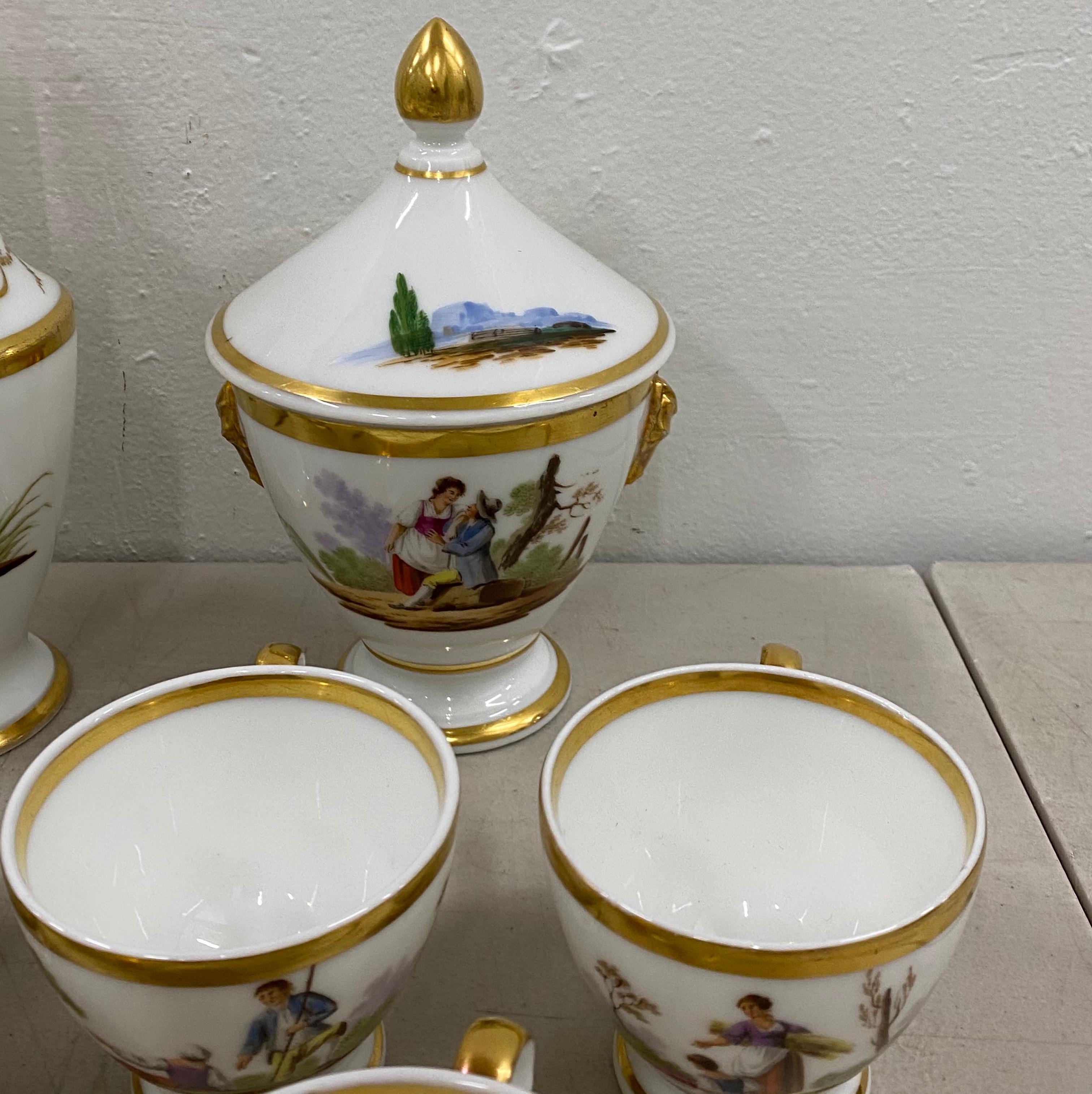 18th Century Hand Painted Porcelain Tea Set In Good Condition In San Francisco, CA