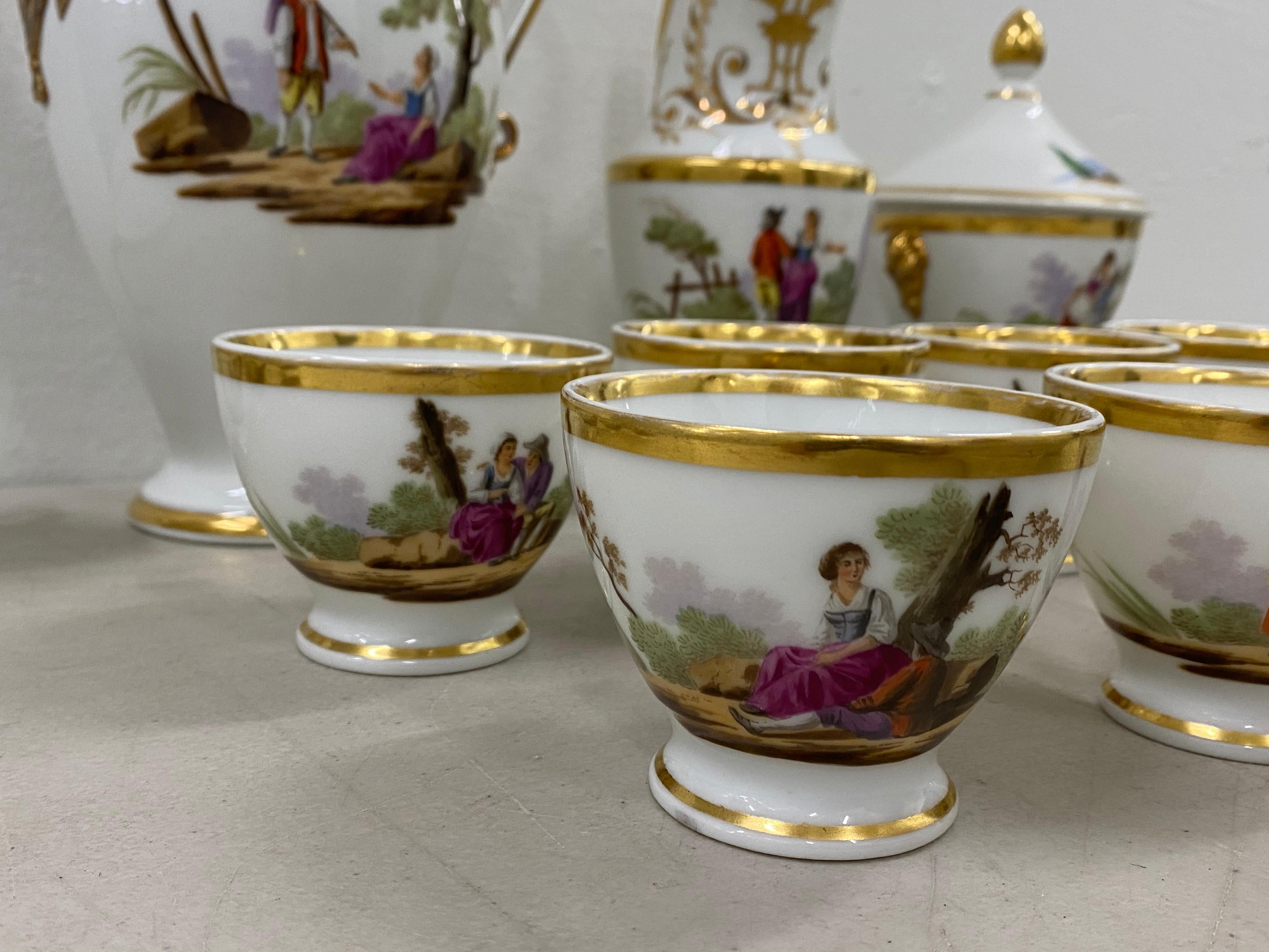 18th Century and Earlier 18th Century Hand Painted Porcelain Tea Set