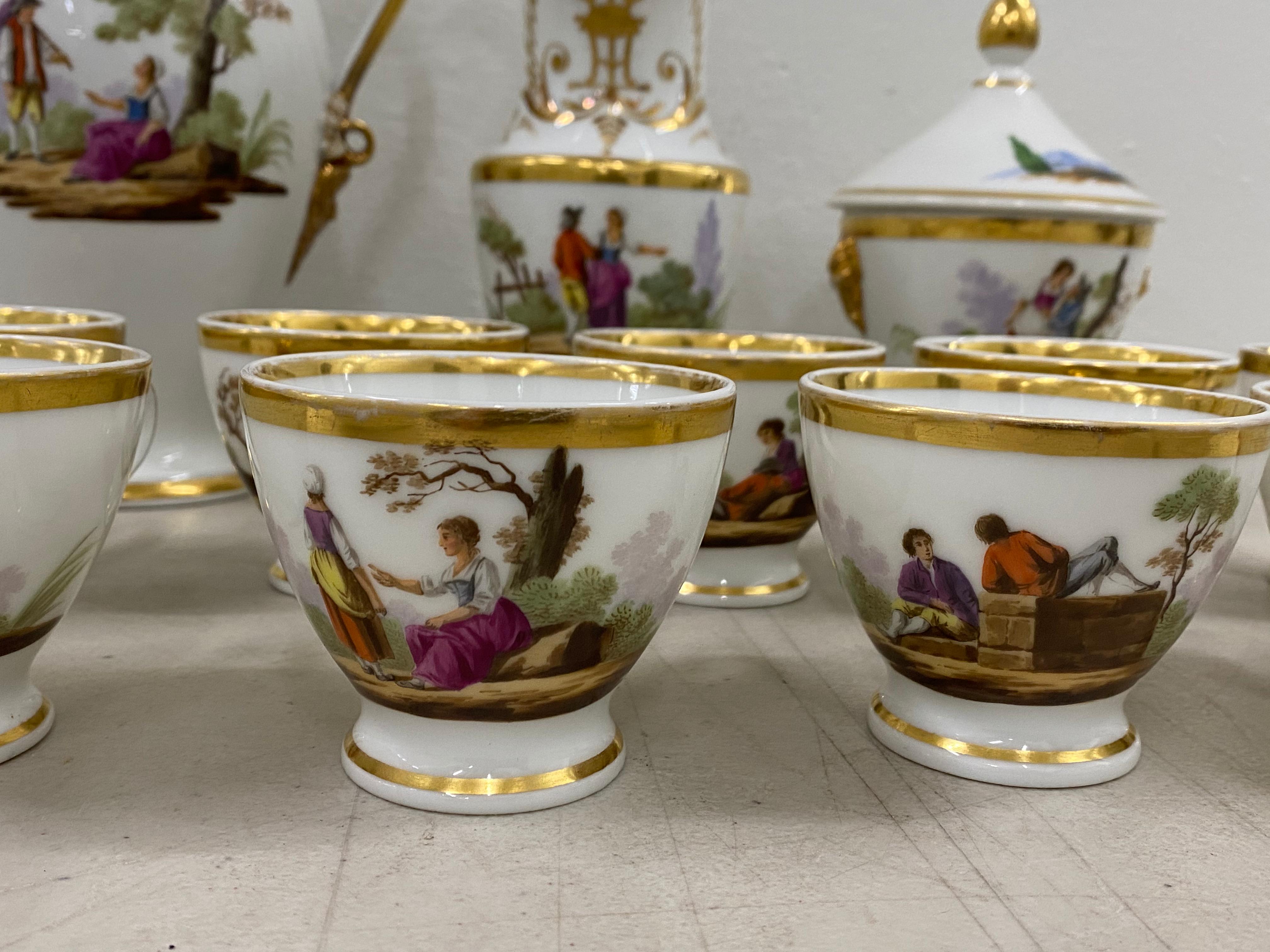 18th Century Hand Painted Porcelain Tea Set 1