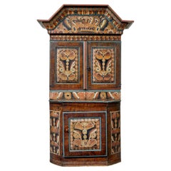 18th century hand painted rustic Swedish cupboard