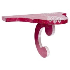 18th Century Hand Painted Venetian Fuchsia Santa Croce Shelf