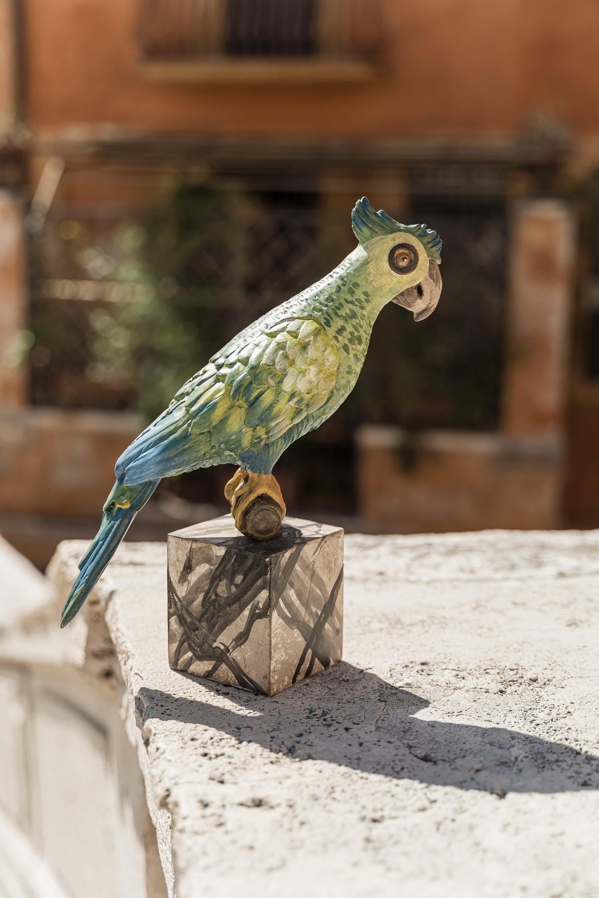 18th Century Hand-Painted Venetian Style Accessory Parrot In New Condition For Sale In Ronchi dei Legionari, IT