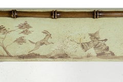 Specchio Michelangelo in bambù verde mela del XVIII secolo dipinto a mano in stile veneziano