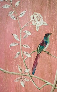 18th Century Hand Painted Venetian Style Bellini Decorative Panel with Parrots