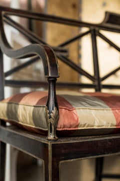 18th Century Hand-Painted Venetian Style Black Cane Cannaregio Seating