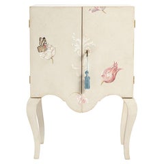 18th Century Hand-Painted Venetian Style Brenta Nightstands with gold-leaf tulip