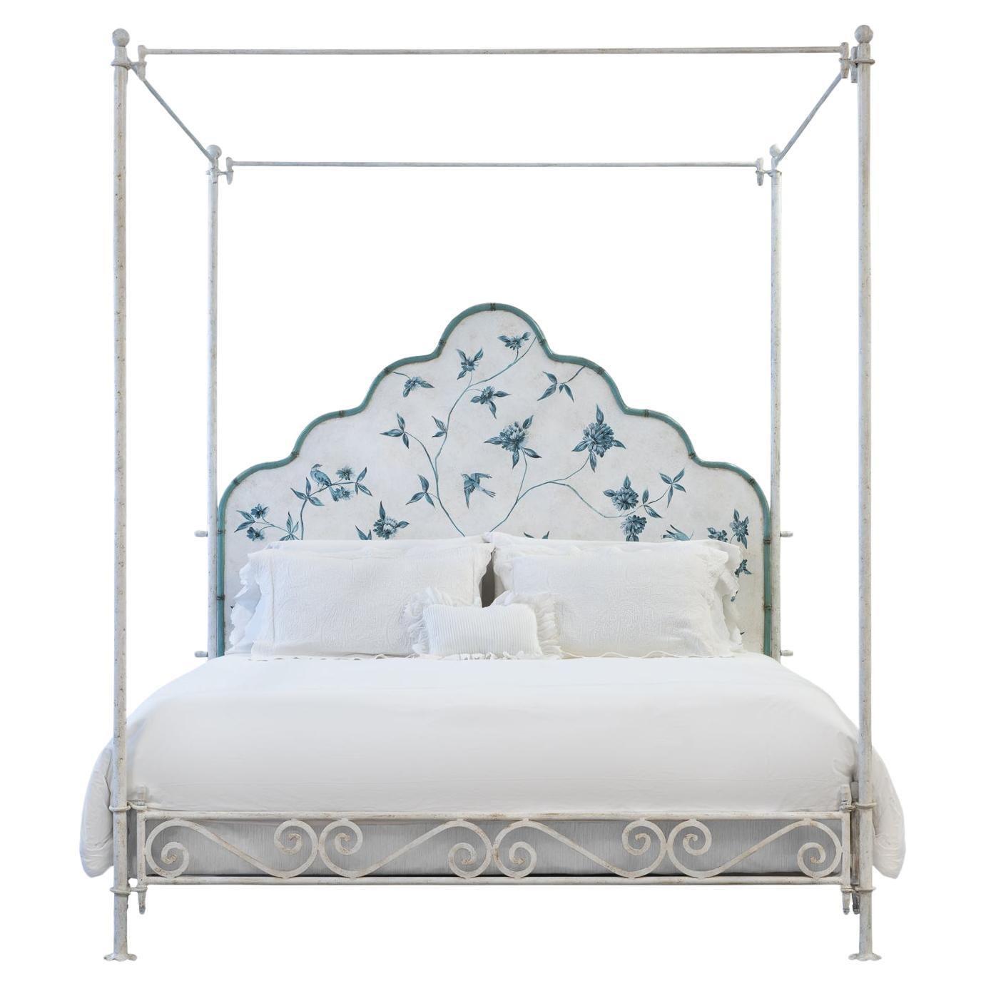 18th Century Hand-Painted Venetian Style Canova Bed with Dolomiti bamboo edges