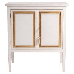 18th Century Hand-Painted Venetian Style Chalky White & Gold Barberini Cabinet 