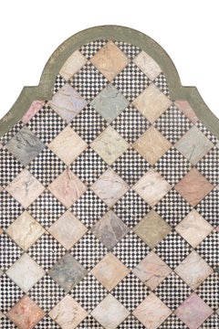 18th Century Hand-Painted Venetian Style Dark Green Roma Bed with Marbles Design