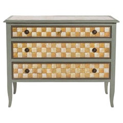 18th Century Hand-Painted Venetian Style Fiesole Chest with Tiles Decor