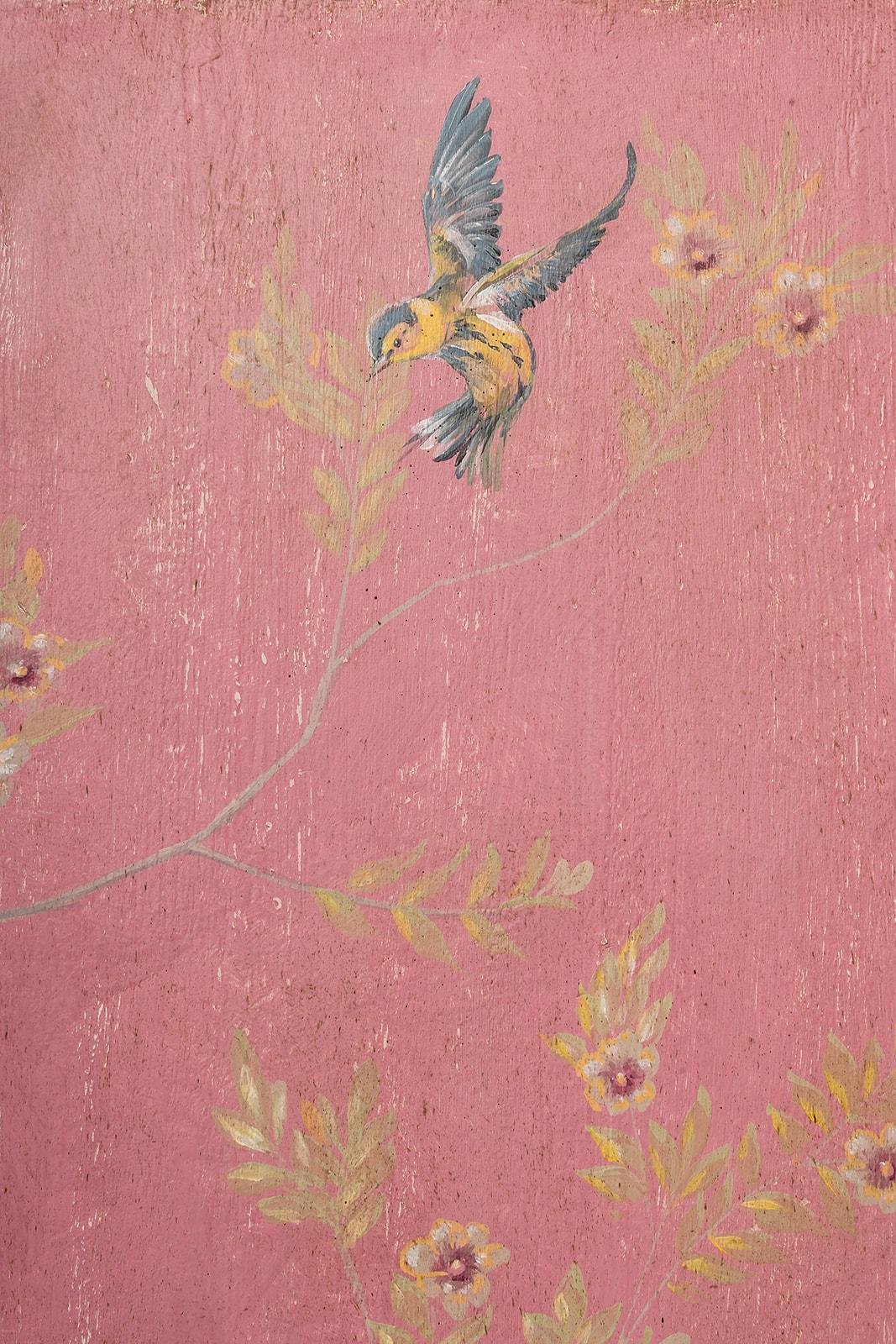 18th Century Hand-Painted Venetian Style Fuchsia Otello Screen with Flowers For Sale 1